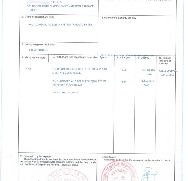 Export Thailand carbon steel pipe 2