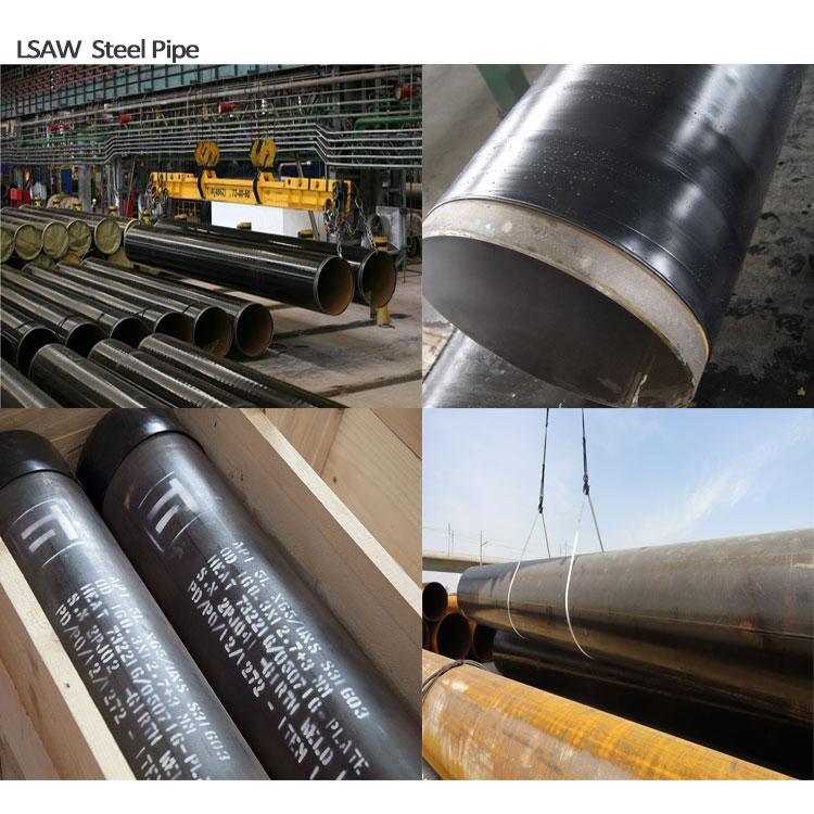 碳钢LSAW一并API 5 ct X52 X60 ASTM A106b API5l / API 5 ct 8“-60”;X52 X65 X70 X80黑碳女士温和焊套管LSAW碳钢管道